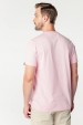 Camiseta Básica Algodão Premium - Gola C - Estampa na Gola - Rosa