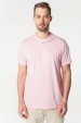Camiseta Básica Algodão Premium - Gola C - Estampa na Gola - Rosa
