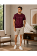 Camiseta Estampada - Bordô