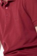 Camisa Polo Piquet  com Relevo e Bordado Marca e Logo - Bordô