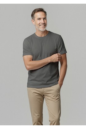 Camiseta Masculina Textura S/E - Cinza