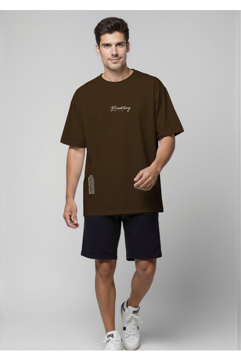 Camiseta Oversized - Marrom