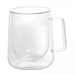 Kit 2 Xicaras Café/Chá Dupla Parede de Vidro 300ml
