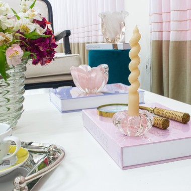 Cachepot Castiçal Murano Morterone Jade Rosa