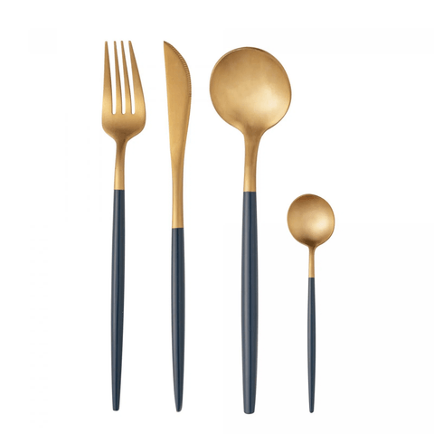 Faqueiro 24pcs Kyoto Dourado e Azul