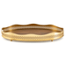 Bandeja Ouro 24k C/Galeria Oval e Fundo Madeira St James