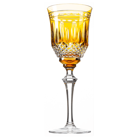 Taça Cristal Lapidado 68 P/Agua Amarelo Mozart 350ml