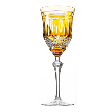 Taça Cristal Lapidado 68 P/Vinho Tinto Amarelo Mozart 300ml