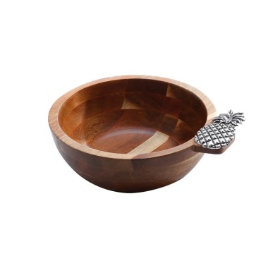 Bowl Madeira Acacia Abacaxi Prata