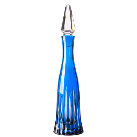 Licoreira de Cristal Lapidada 66 Azul Claro