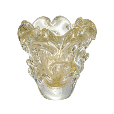 Vaso Murano Traun Cristal com Ouro 24k