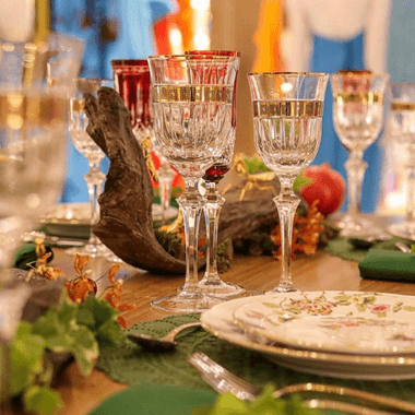 Taça de Cristal Lapidado P/água Série Ouro 350ml