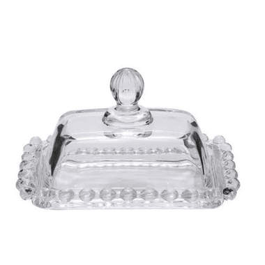 Manteigueira de Cristal Peal Bolinha Incolor