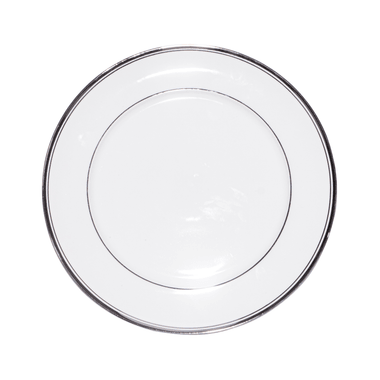 Prato Sobremesa Porcelana Versa com Filete em Prata