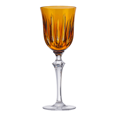 Taça Cristal Lapidado 66 água Amarelo 460ml