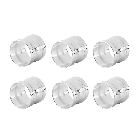 Kit 6 Argolas de Guardanapo Prata St James