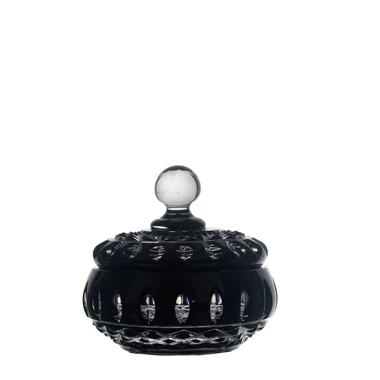 Potiche Cristal Lapidado 15 Preto