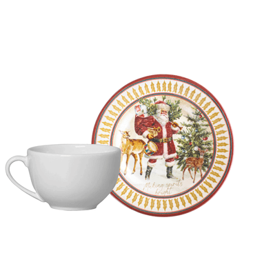 Xicara C/Pires Cenas Natal