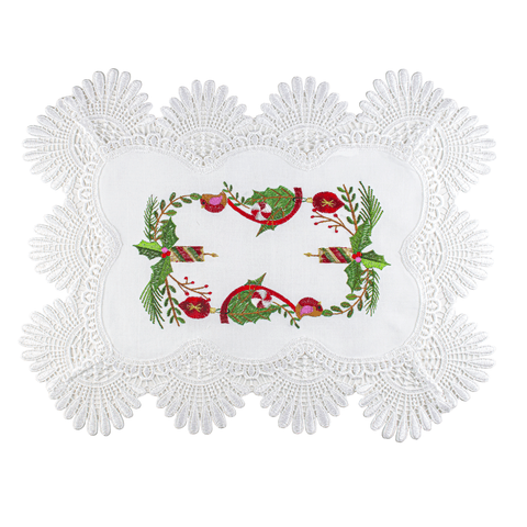 Jogo Americano Retangular Avulso Arranjo de Natal