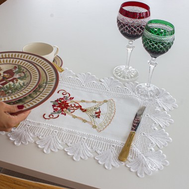 Jogo Americano Retangular Avulso Sino de Natal