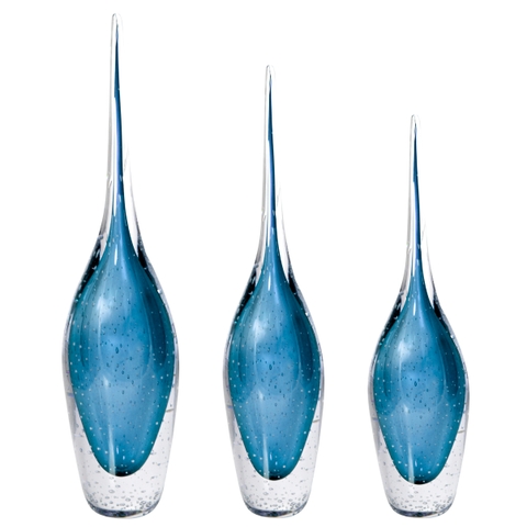 Kit 3 Gotas de Murano Verselli Azul Marinho