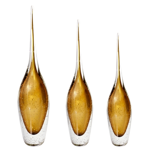 Kit 3 Gotas de Murano Verselli Ambar