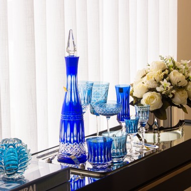 Licoreira Cristal Lapid 68 Azul Escuro