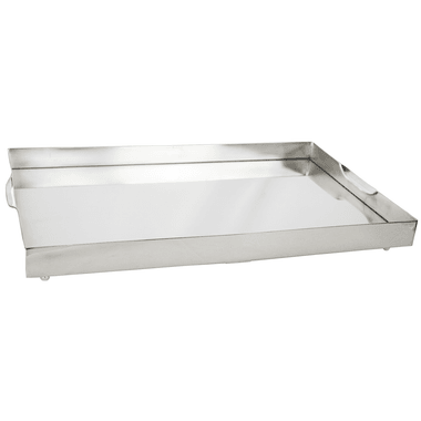 Bandeja Aço Inox Galeria Lisa Retangular C/Fundo Espelho St James