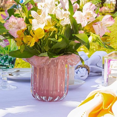 Vaso Murano Salvador P Quartzo Rose