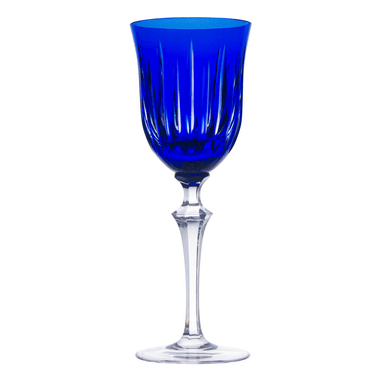 Taça Cristal Lapidado 66 água Azul Escuro 460ml