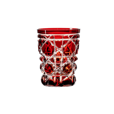 Copo de Cristal Lapidado 95 P/Licor 75ml Vermelho