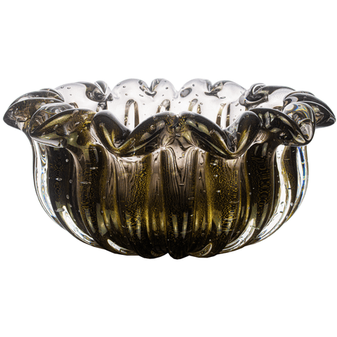 Centro de Mesa Murano Nice Onix com Ouro 24k