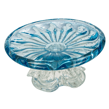 Prato P/Bolo de Murano Keli Azul