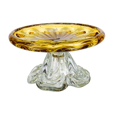 Prato P/Bolo de Murano Keli Ambar