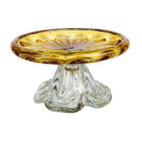 Prato P/Bolo de Murano Keli Ambar