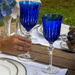 Taça Cristal Lapidado 66 água Azul Escuro 460ml