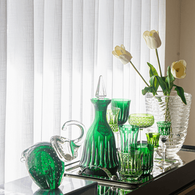 Licoreira de Cristal 19 Lapidada 66 Verde Escuro