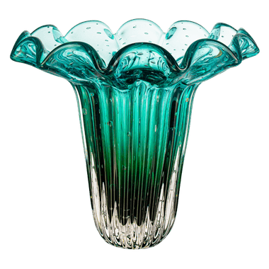 Vaso Murano Island Verde Folha