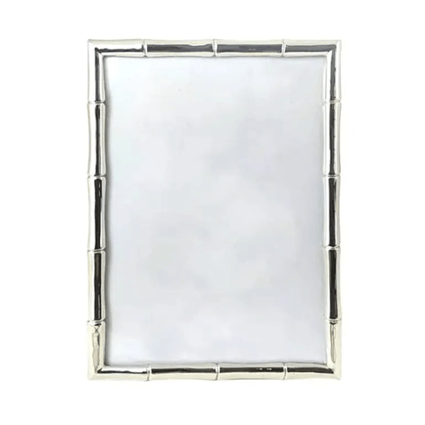Porta Retrato Aço Bambu Prateado 25x20cm