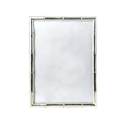 Porta Retrato Aço Bambu Prateado 18x13cm