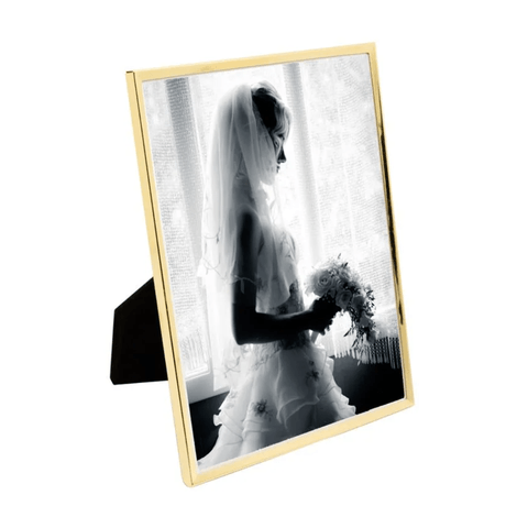 Porta Retrato Aço Inox Classic Dourado 18x13cm