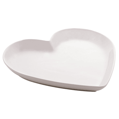 Travessa de Cerâmica Coração Branco Grande