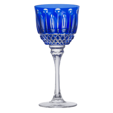 Taça Cristal Lapidado 69 P/água Azul Escuro Mozart 400ml