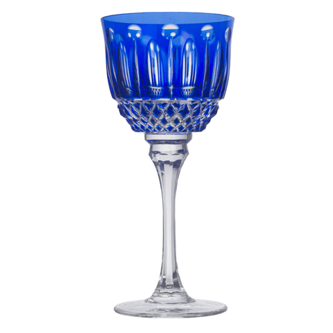 Taça Cristal Lapidado 69 P/água Azul Escuro Mozart 400ml