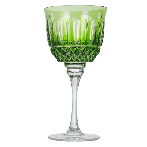 Taça Cristal Lapidado 69 P/água Verde Claro Mozart 400ml