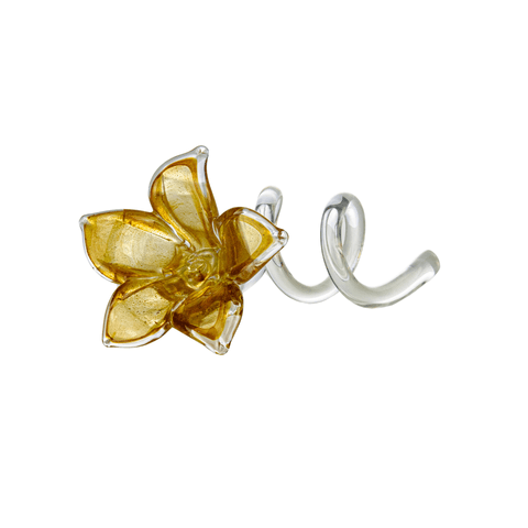 Argola Murano P/ Guardanapo Flor Ambar