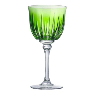 Taça de Cristal Lapidado 66 P/Vinho Tinto Verde Claro