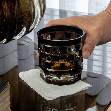 Copo Cristal Lapidado 24 P/Whisky Preto