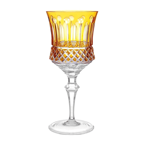 Taça Cristal Lapidado 69 P/Vinho Tinto Amarelo Mozart 340ml