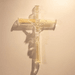 Crucifixo  Murano Cristal com Ouro 24k